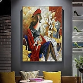 cheap People Paintings-Mintura Handmade Abstract Figure Oil Paintings On Canvas Wall Art Decoration Modern Abstract Picture For Home Decor Rolled Frameless Unstretched Painting