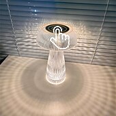 abordables Lámparas de mesa-Lámpara de medusas creativa moderna, lámpara de mesa recargable de cristal, luces nocturnas, atenuador táctil de hongo, lámpara rgb, 16 colores para la decoración de la mesita de noche del hogar,