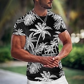billiga Tropiske ferietrøjer-Herr Grafisk Kokosnötsträd T-shirt T-shirts Kortärmad T-shirt 3D-tryck Rund hals Skjorta Mode Hawaiisk Designer Utomhus Ledigt Dagligen Svart Ljusgrön Vin Vår &amp; sommar Kläder S M L XL 2XL 3XL