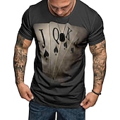 abordables T-shirts 3D-Homme 3D Poker T shirt Manche Courte T-shirt 3D effet Col Rond Chemise Rétro Vintage Design Décontractées Soirée du quotidien A B C Vêtement Tenue Grande Taille S M L XL XXL 3XL 4XL