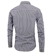 cheap Men&#039;s Button Up Shirts-Men&#039;s Casual Shirt Button Up Shirt Checked Shirts Black Red Deep Blue Light Blue Long Sleeve Plaid Square Neck Vacation Daily Wear Button-Down Clothing Apparel Cotton Fashion Leisure Hawaiian