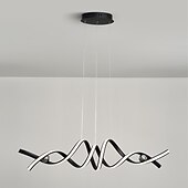 Недорогие Линейный дизайн-светодиодный подвесной светильник с круглой круглой линией, 100 см, алюминиевый островной светильник для столовой, спальни, подвесные светильники, 110-240 В, только диммируемый с дистанционным