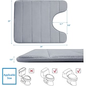 billige Matter og tepper-minneskum badematte sklisikker kontur toalettbadeteppe, u-formet sklisikre absorberende tykke myke vaskbare baderomstepper, gulvteppe badematte for baderomsvask toalett 50*60 cm (20&quot; x 24&quot;)