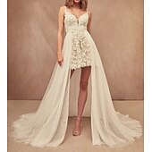 cheap Wedding Dresses-Shiny-style wedding dress Beach Wedding with a chapel train of 50cm-80cm, A-line, separates top and bottom, tulle, outer skirt in solid color, 2025 bridal gown.