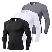 billiga aktiva t-shirts och tankar för män-Herr Kompressionströja T-shirt för jogging Långärmad Baslager Sport Sommar Elastan Andningsfunktion Snabb tork Fuktabsorberande Mjuk Kondition Gymträning Löpning Sportkläder Sportkläder Solid färg