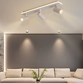 abordables Spots encastrables-plafonniers à led dimmables pour le salon, plafonniers plafonniers éclairage sur rail rotatif noir projecteurs de plafond à gradation tricolore 3 voies pour magasin de vêtements
