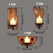 levne Vnitřní nástěnná světla-industriální styl venkovské retro dřevěné nástěnné svítidlo mramorové stínidlo šedé poleno vhodné do vnitřního statku káva kuchyně studijní osvětlení e14/e12 žárovka na svíčku ac110v ac220v