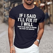 billiga Mäns grafiska t -shirt-Herr Grafiska tryck Rolig brevtryck T-shirt Grafiska utslagsplatser Bomull Kort ärm Grafisk Skjorta Svart Vit Marinblå Bekväm t-shirt Semester Gata Modedesignerkläder