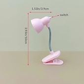 abordables Luces de lectura-1pc mini lámpara de libro lámpara de escritorio de protección ocular con abrazadera lámpara de clip de luz cálida brillante que incluye batería