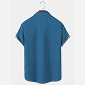 voordelige Heren Bowling Shirt-Voor heren Kleurenblok Geometrisch patroon Overhemd Zomer overhemd Normaal shirt Korte mouw Modieus Jaren &#039;50 Casual Vakantie Dagelijks Uitgaan Zomer Strijkijzer Afdrukken blauw