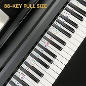 cheap Musical Instruments-Piano Notes Guide For Beginner Removable Piano Keyboard Note Labels For Learning 88-Key Full Size Made Of Silicone No Need Stickers Reusable For Kids Student
