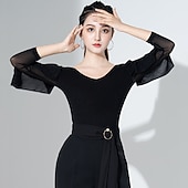 halpa Yläosat ja setit-Latinotanssi Salitanssi Urheiluvaatteet Trikoot / Kokopuku Röyhelöt Puhdas Väri Liitos Naisten Suoritus Kouluts 3/4 hiha Korkea Villasekoite