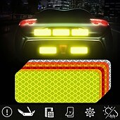お買い得  車体の装飾＆保護用具-10 個の車の反射ステッカー交通安全夜間警告マーク車の反射ストリップテープ発光車のバンパー反射デカール
