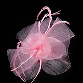 preiswerte Faszinator-Damen Fascinator für Party Hochzeit Sonderanlass Federstoff Rot Pink Grün um zu beeindrucken Fascinator Renntag Kleid