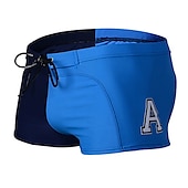 cheap Men&#039;s Boxer Swim Trunks-Men&#039;s Swimwear Swim Shorts Swim Trunks Print Patchwork Letter Breathable Soft Outdoor Casual Daily Hawaiian Stylish White Royal Blue Micro-elastic