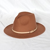 billige Partyhatter-Hatter Ull / Acryl Fedora Formell Bryllup cocktail Royal Astcot Enkel Med Ren Farge Hodeplagg Hodeplagg