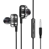 abordables Auriculares deportivos-Auriculares con cable de alta fidelidad 9d de 3,5 mm con bajos, auriculares estéreo, auriculares de música, auriculares deportivos, auriculares para juegos con micrófono