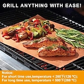cheap Grills &amp; Outdoor Cooking-Set of 4 Non-stick Reusable Teflon Sheets Barbecue BBQ Grill Mats for Out Door Grilling