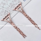 tanie Paski do zegarków Apple-Pasek do zegarka na Apple Watch 38mm 40mm 41mm 42mm 44mm 45mm 49mm iwatch Series Ultra 8 7 6 SE 5 4 3 2 1 Stal nierdzewna Stras Zastąpienie Pasek Damskie Błyszczący Diament Zapięcie metalowe