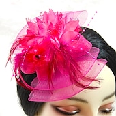 preiswerte Faszinator-Fascinator Hüte Kopfbedeckung Netz Teeparty Pferderennen Ladies Day Melbourne Cup Handgemacht mit floralem Kopfschmuck Kopfbedeckung Kleid zum Beeindrucken Renntag Kleid
