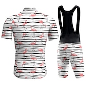 Недорогие Комплекты мужской одежды-Муж. Велокофты и велошорты-комбинезоны С короткими рукавами Горные велосипеды Шоссейные велосипеды Темно-серый Черный Белый Графика Фламинго Велоспорт 3D-панель Быстровысыхающий Дышащий Спандекс