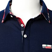 tanie Lekkoatletyka-Męskie Zapinana na guziki koszula Koszulka polo Biznes Codzienny Kołnierz polo Klasyczny Długi rękaw Biznes Praca Jednokolorowe Równina Przycisk z przodu Jesień i zima Regularny Czarny Biały Granatowy
