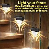 tanie Kinkiety zewnętrzne-2/4 sztuk światła słonecznego ogrodzenia zewnętrzne oświetlenie pokładowe ciepły biały wodoodporny rgb 2 tryby oświetlenie ogrodowe willa dekoracja patio krajobraz ogrodzenia światła schodowe