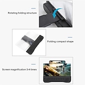 abordables Supports de téléphone-4 in1 bluetooth 5.0 loupe d&#039;écran de téléphone portable agrandisseur 3d 12 pouces support de loupe support de bureau support pour téléphone
