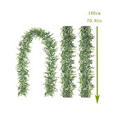 cheap Artificial Plants &amp; Flowers-1PC artificial green plant artificial eucalyptus wreath vine 1.8m ins eucalyptus wall hanging simulation plant vine Wedding Decoration