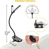 cheap Reading Lights-Book Lights 14 LEDs for Reading in Bed Touch Control Reading Light with 3 Colors &amp; 8 Brightness Reading Lights for Books in Bed Portable &amp; Adjustable Rechargeable Reading Lamp