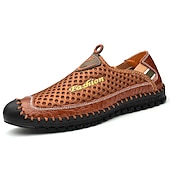 cheap Men&#039;s Slip-ons &amp; Loafers-Men&#039;s Breathable Mesh Slip-On Casual Shoes – Lightweight Outdoor Walking Loafers with Hand-Stitched Detailing and Flexible Sole