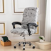 abordables Housse de fauteuil de bureau-Housse de chaise d&#039;ordinateur, housse de chaise de bureau extensible housse de siège de jeu rotative douce durable lavable