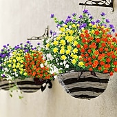 economico Piante e Fiori Artificiali-Confezione da 2 / confezione da 8 fiori artificiali fiori di plastica finti resistenti ai raggi UV all&#039;aperto rose non sbiadiscono piante di plastica finta per la decorazione del giardino di casa di