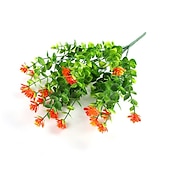 economico Piante e Fiori Artificiali-Confezione da 2 / confezione da 8 fiori artificiali fiori di plastica finti resistenti ai raggi UV all&#039;aperto rose non sbiadiscono piante di plastica finta per la decorazione del giardino di casa di