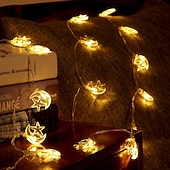 tanie Oświetlenie świąteczne-Moon stars fairy string lights 3m 20 leds 6m 40 leds ramadan string lights zasilany z baterii na ramadan boże narodzenie wesele dekoracje na patio domu