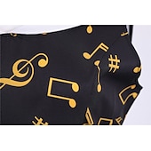 ieftine Rochii-Retro / vintage 1950 Rochie de epoca Rochie leagăn Rochie Flare Note muzicale Pentru femei Carnaval Mascaradă Casul / Zilnic Petrecerea Burlăcițelor Adulți Rochie Rochii de acasă