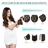 baratos Extensões de cabelo com gancho-grampo em extensões de cabelo cabelo humano real 5pcs 80g balayage marrom chocolate a mel loiro 18 polegadas portas extensões de cabelo grampo em extensões de cabelo liso natural