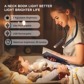 お買い得  読書灯-ledネック読書灯 高品質のusb読書灯 ネックブックライト 充電式ハンズフリーポータブル led読書灯キャンプ用 修理照明