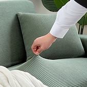 baratos Cobertura de Sofa-capa de sofá capa de sofá jacquard elástico secional poltrona sofá de dois lugares 4 ou 4 ou 3 lugares em forma de l bordô vermelho branco cinza preto liso cor sólida macio durável lavável