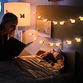 cheap USB String Lights-Cute Yellow Duck Sheep Hippo Animal Shaped LED Fairy String Lights 1.5M 10LEDs Indoor Outdoor Christmas Wedding Birthday Party Garden Children&#039;s Room Decoration
