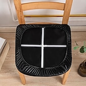 economico Copertura per sedia-fodera per sedia da pranzo impermeabile fodera per sedia elasticizzata fodera per sedia elastica in pelle sintetica nera per cene in hotel matrimoni morbidi rimovibili lavabili