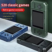 billiga Spelkonsoller-s8 handhållen spelkonsol retro mini spelkonsol med 520 klassiska spel 3,0 tums skärm uppladdningsbart batteri bärbar spelkonsol stöd tv idealisk present till barn vuxen vän älskare