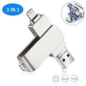 voordelige Computerrandapparatuur-3 in 1 usb flash drives, 32 gb 64 gb 128 gb iphone ipad usb flash 3.0 pendrive memory stick voor iphone ipad android pc
