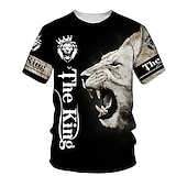 abordables T-shirts à imprimé animal-Homme Unisexe tigre Imprimés Photos T shirt Manche Courte T-shirt 3D effet Col Ras du Cou Chemise Sportif Décontractées Grand et grand Extérieur Plein Air du quotidien Noir / Blanc Argent + or Or