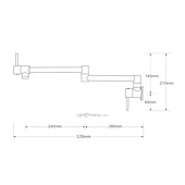 preiswerte Faltbar-Küchenarmatur, an der Wand montierter Topffüller, zwei Griffe, ein Loch, verchromt / ölgeriebene Bronze / Nickel, gebürsteter, faltbarer Topffüller, an der Wand montierte, moderne Küchenarmaturen,