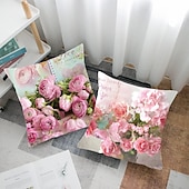 abordables style floral &amp; végétal-Fleurs double face taie d&#039;oreiller 4 pc doux décoratif carré taie d&#039;oreiller taie d&#039;oreiller pour chambre salon canapé canapé chaise