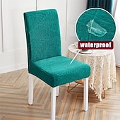 baratos Capa para Cadeira de Jantar-Capa de cadeira de jantar repelente de água capa elástica para assento de cadeira elastano com protetor elástico inferior para sala de jantar cerimônia de casamento durável lavável