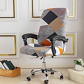 abordables Housse de fauteuil de bureau-Housse de chaise d&#039;ordinateur, housse de chaise de bureau extensible housse de siège de jeu rotative douce durable lavable