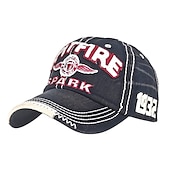 preiswerte Herrenhüte-Unisex Cap Basecap Sonnenhut Schwarz Rote Baumwolle Gewaschen Reise Strand Design Outdoor Urlaub Buchstabe Einstellbar Sonnenschutz Modisch
