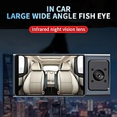 cheap Car DVR-3 Channel Dash Cam Front And Rear Inside 1080P Dash IR Night Vision Loop Recording Car DVR Camera With 3 Inch IPS Screen 3 Cameras Car Dashcam